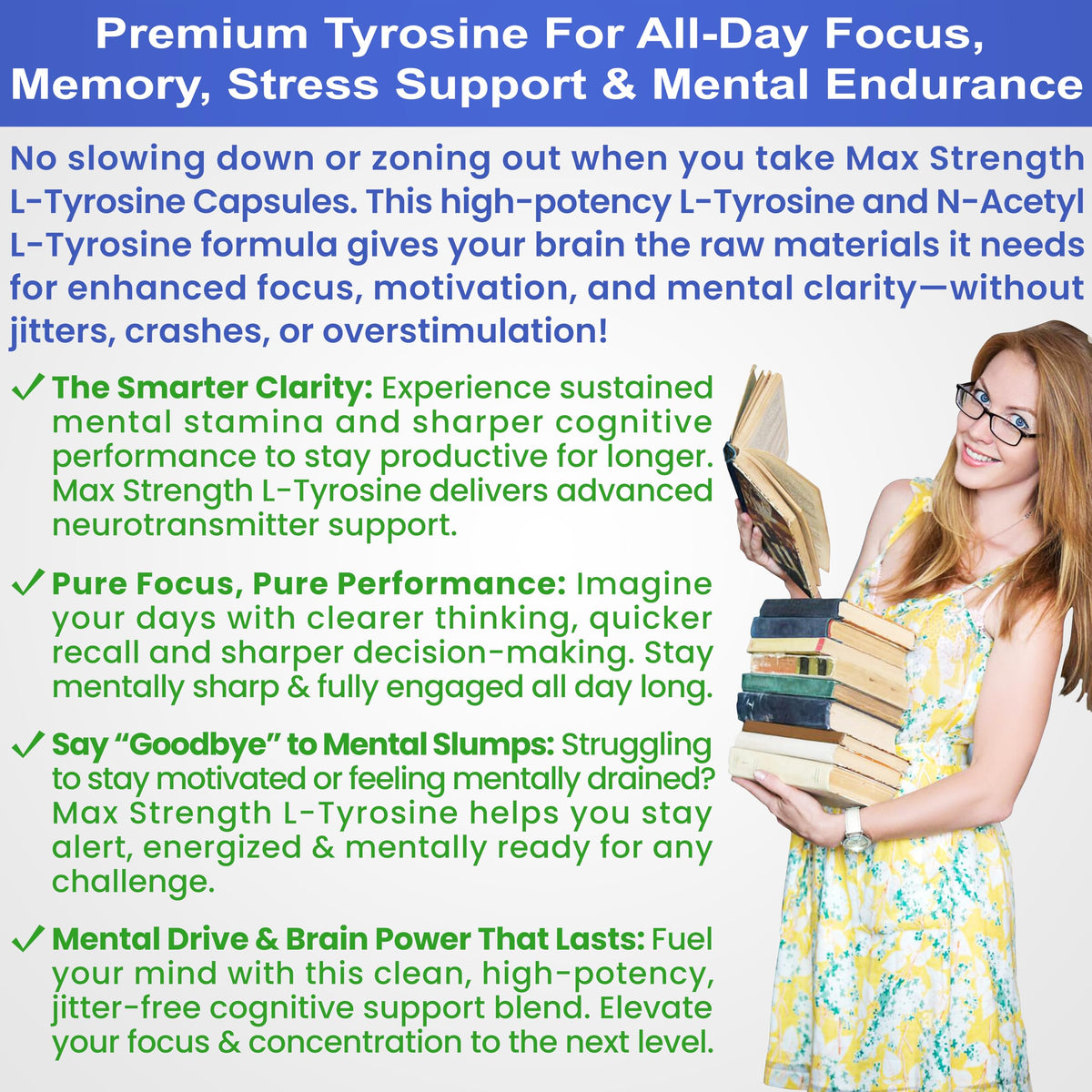 Max Strength L Tyrosine Supplement & N Acetyl L Tyrosine Peak Focus, Alertness, Concentration, Body & Mind Energy. L-Tyrosine 850mg Per 1 Capsule. A Well-Being Nutrient Boost For Performance BioWisdom NutraceuticalsBuy Supplements Australia