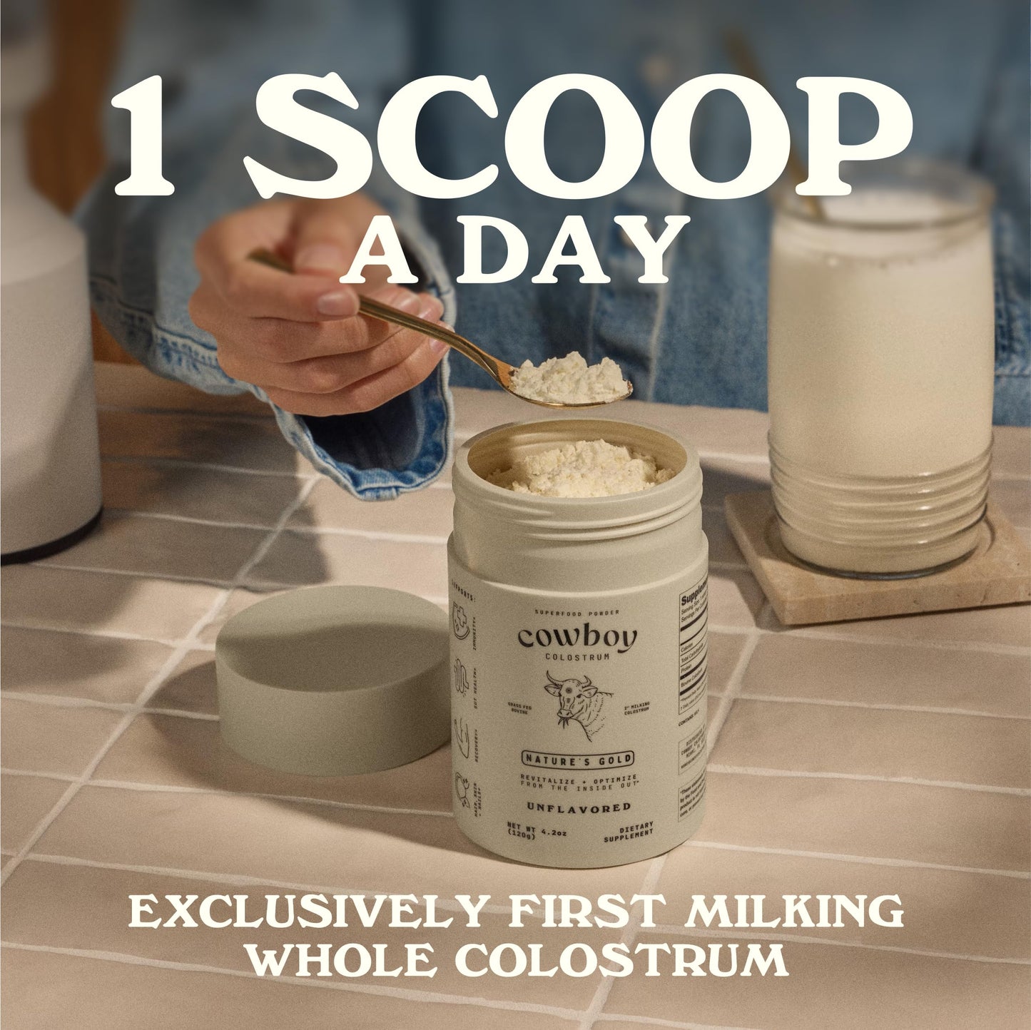 Cowboy - The Exclusive 1st Milking, Whole, Grass Fed Colostrum Supplement for Full Body Health - Sugar Free Bovine Colostrum Powder Packed with Bioactive(Vanilla & Chocolate) Nutrients COWBOY COLOSTRUM buy supplements Au