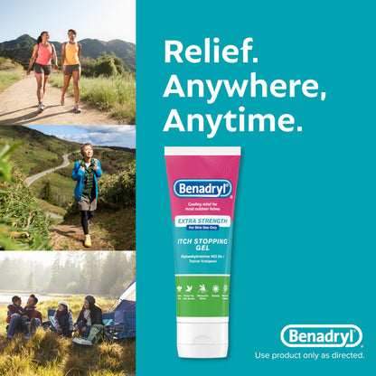 Benadryl Extra Strength Anti Itch Relief Gel, 2% Diphenhydramine HCl, Relief from Insect Bites, Sunburn & More, Great for Camping Essentials, 3.5 fl oz Benadryl buy supplements Au