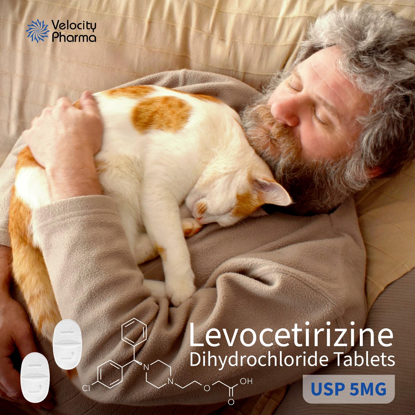 Velocity Pharma Levocetirizine Dihydrochloride 5mg USP Tablets, 24 Hour Allergy Relief Non-Drowsy Antihistamine, 360 Count Velocity Pharma buy supplements Au