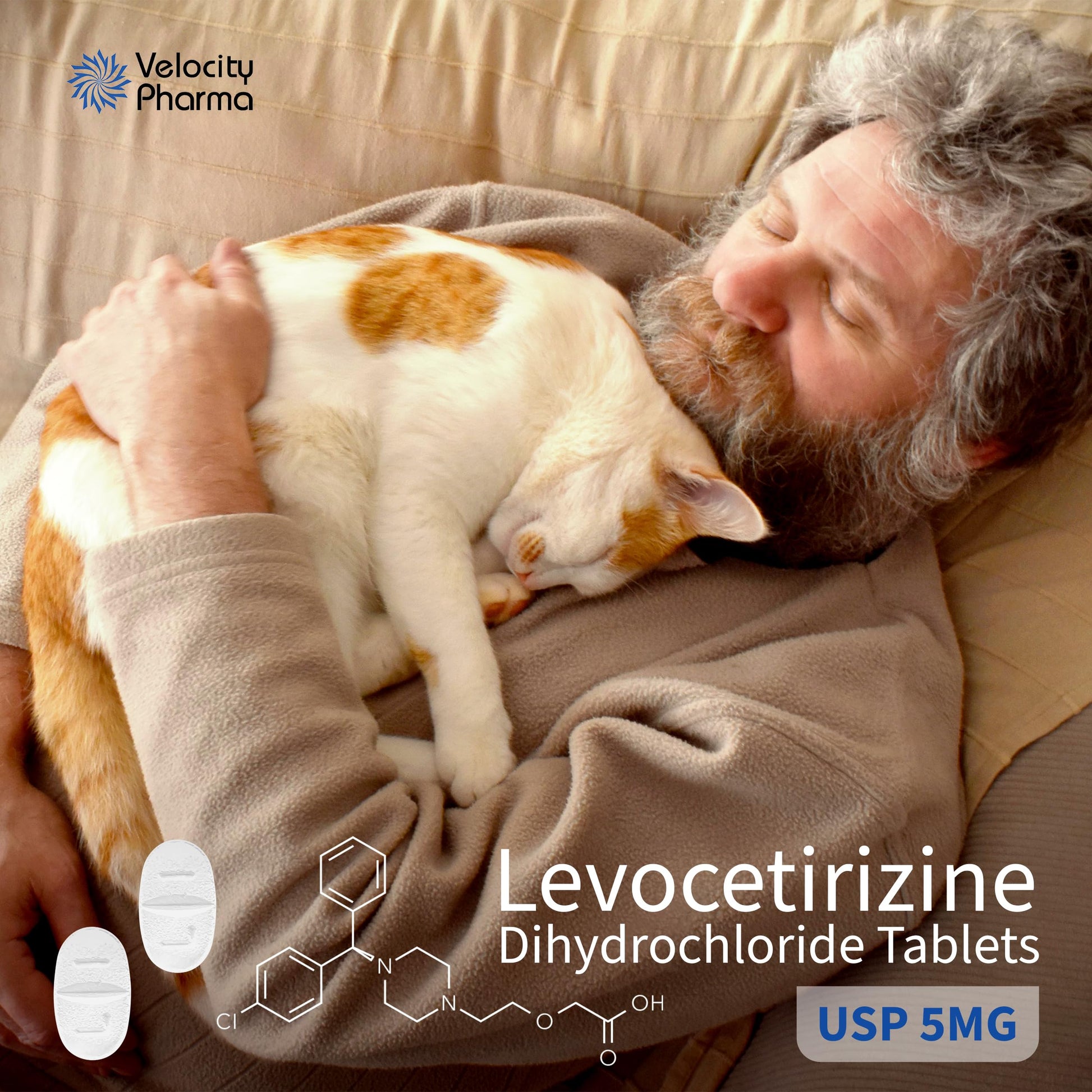 Velocity Pharma Levocetirizine Dihydrochloride 5mg USP Tablets, 24 Hour Allergy Relief Non-Drowsy Antihistamine, 360 Count Velocity Pharma buy supplements Au
