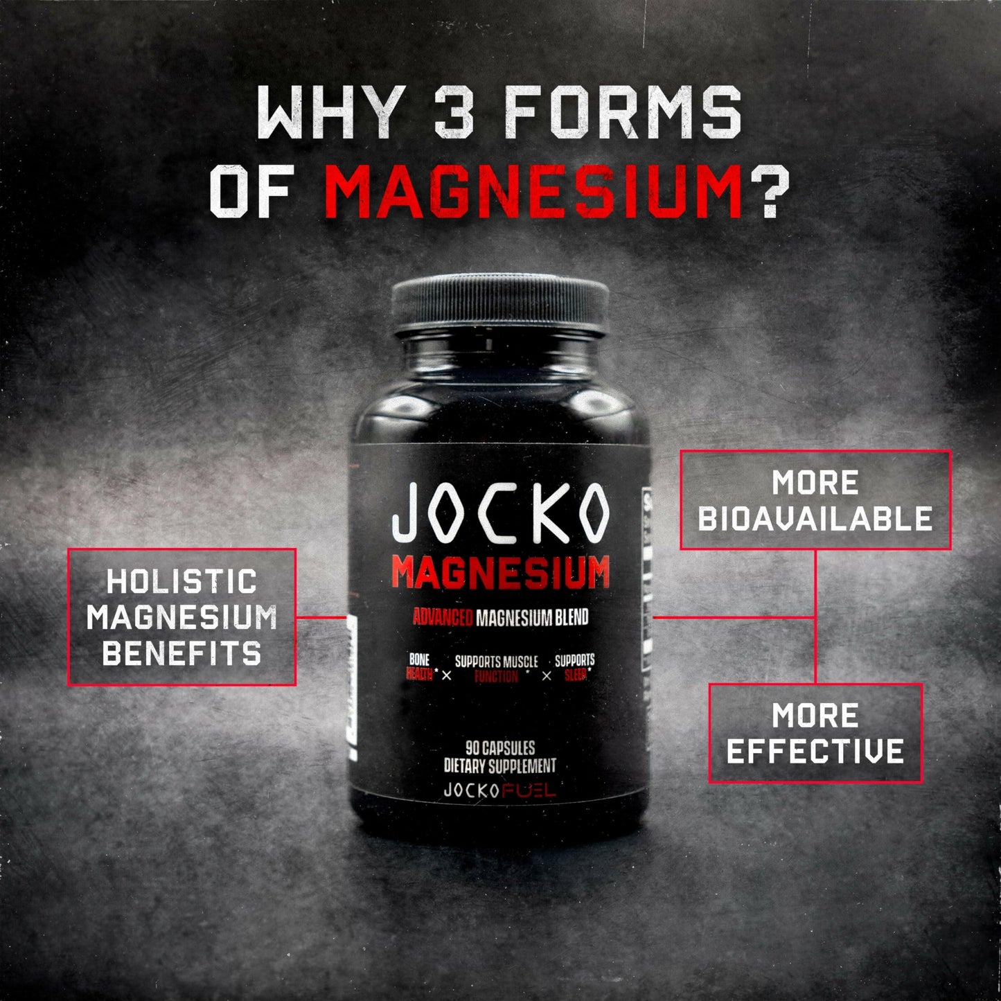 Jocko Fuel Magnesium Complex Supplement - Magnesium Glycinate, Citrate, & Taurate Capsules Dietary Supplement for Muscle Recovery & Relaxation, Heart, Nerve, Bone Support, & Sleep 30-Day Supply Jocko Fuel buy supplements Au