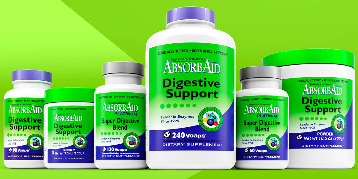 AbsorbAid Digestive Enzymes 240 vCaps, Proven to Increase Vital Nutrient Absorption by up to 71% - PrimeBioHealth - canada supplements