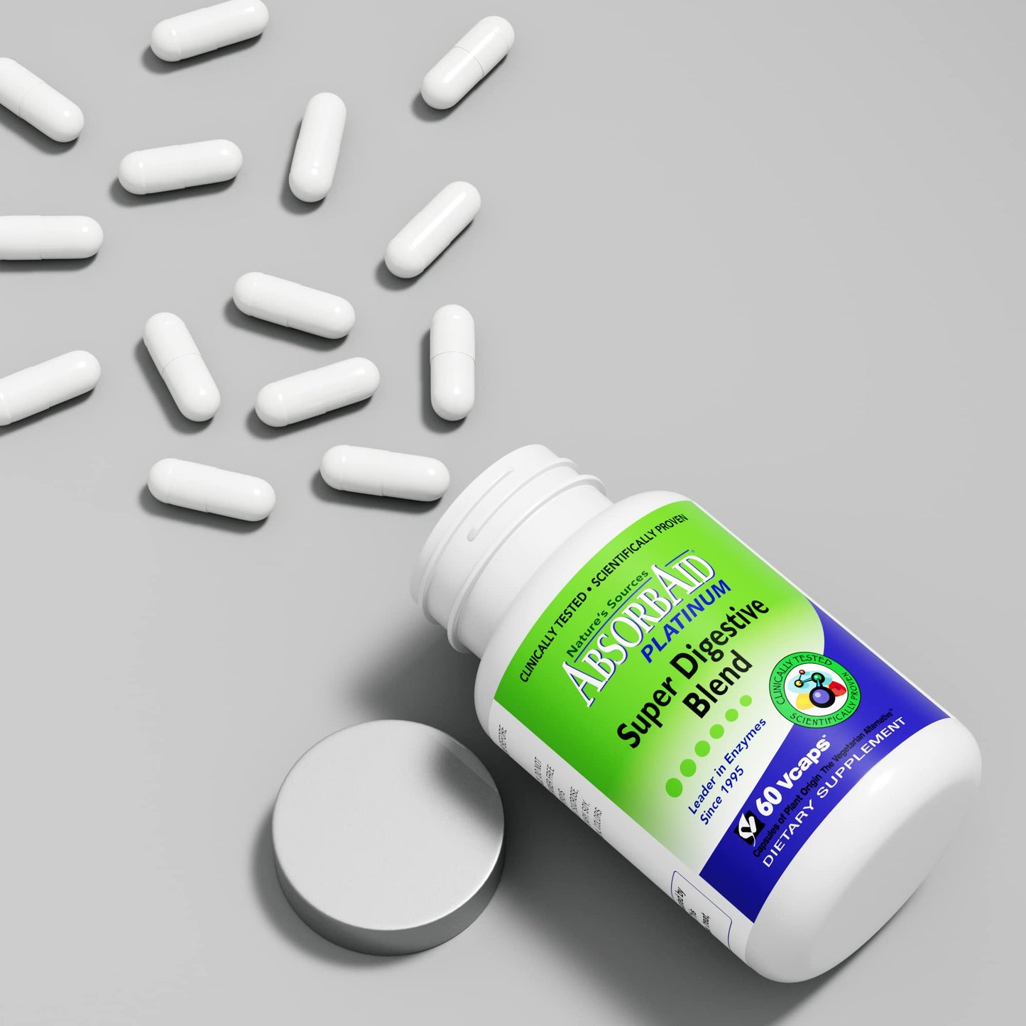 AbsorbAid Platinum Digestive Enzyme Support 60 vCaps, 12 Digestive Enzymes Plus 2 Probiotics for Maximum Relief - PrimeBioHealth - canada supplements