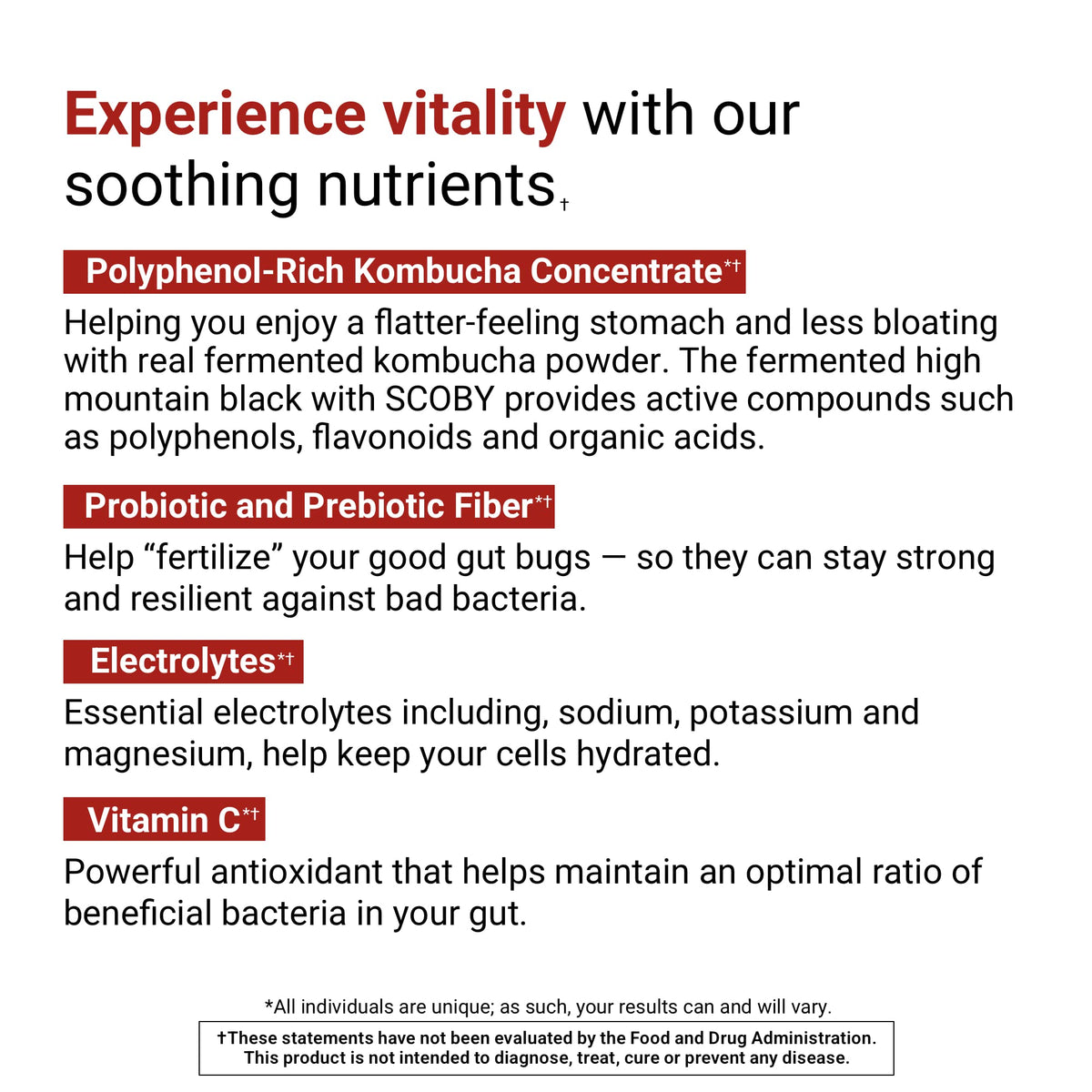 ACTIVATEDYOU Daily Digestive Tonic Kombucha - Support Healthy Digestion & Youthful, Long-Lasting Energy- Prebiotic Fiber, Probiotics, Postbiotics, Vitamin C, Berry Lemonade Flavor (30 Servings) - PrimeBioHealth - canada supplements