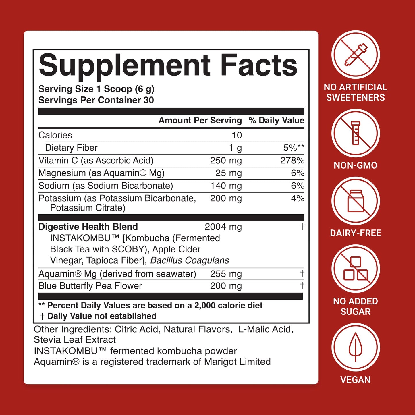 ACTIVATEDYOU Daily Digestive Tonic Kombucha - Support Healthy Digestion & Youthful, Long-Lasting Energy- Prebiotic Fiber, Probiotics, Postbiotics, Vitamin C, Berry Lemonade Flavor (30 Servings) - PrimeBioHealth - canada supplements