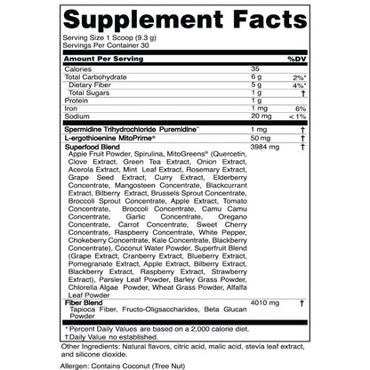 Advanced Bionutritionals Pep Tonic Powdered Superfood Formula 50 Fruits, Vegetables, Herbs, and Superfoods - Vegan, Vegetarian - 9.84 OZ - 279 g - PrimeBioHealth - canada supplements