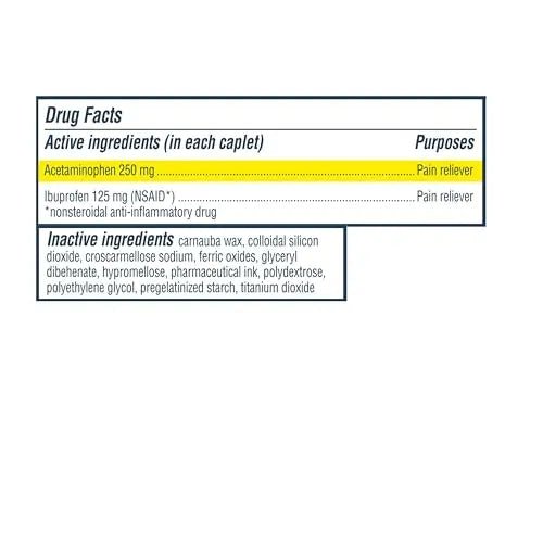 Advil Dual Action Back Pain Caplets Delivers 125mg Ibuprofen and 250mg Acetaminophen Per Dose for 8 Hours of Back Pain Relief - 144 Count - PrimeBioHealth - canada supplements