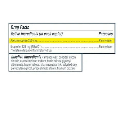 Advil Dual Action Back Pain Caplets Delivers 125mg Ibuprofen and 250mg Acetaminophen Per Dose for 8 Hours of Back Pain Relief - 144 Count - PrimeBioHealth - canada supplements