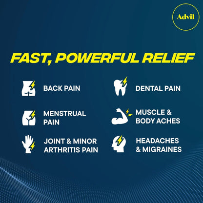 Advil Dual Action Back Pain Caplets Delivers 125mg Ibuprofen and 250mg Acetaminophen Per Dose for 8 Hours of Back Pain Relief - 144 Count - PrimeBioHealth - canada supplements