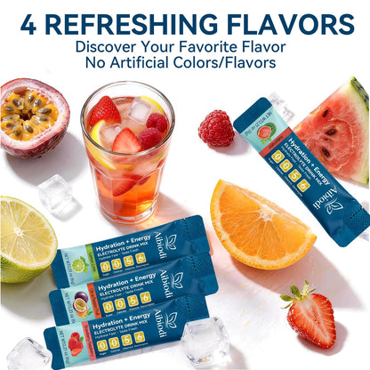 Aibiodi Electrolytes Powder Packets - Sugar Free & Zero Calorie Liquid Daily IV Drink Mix - Instant Hydration & Energy Supplement with 6 Electrolytes and 5 Vitamins - PrimeBioHealth - canada supplements