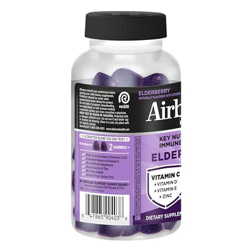 Airborne Elderberry + Zinc & Vitamin C Gummies For Adults, Immune Support Vitamin D & Zinc Gummies With Powerful Antioxidant Vitamins C D & E - PrimeBioHealth - canada supplements