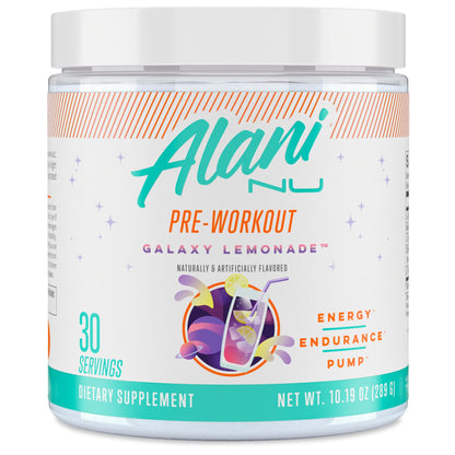 Alani Nu Pre Workout Powder GLAXAY Lemonade, Amino Energy Boost, Endurance Supplement, Sugar Free, 200mg Caffeine, L-Theanine, Beta-Alanine, L-Citrulline, 30 Servings - PrimeBioHealth - canada supplements