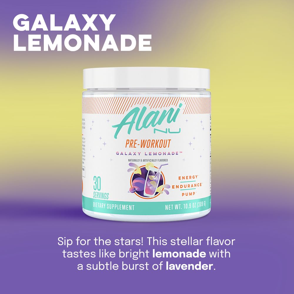 Alani Nu Pre Workout Powder GLAXAY Lemonade, Amino Energy Boost, Endurance Supplement, Sugar Free, 200mg Caffeine, L-Theanine, Beta-Alanine, L-Citrulline, 30 Servings - PrimeBioHealth - canada supplements