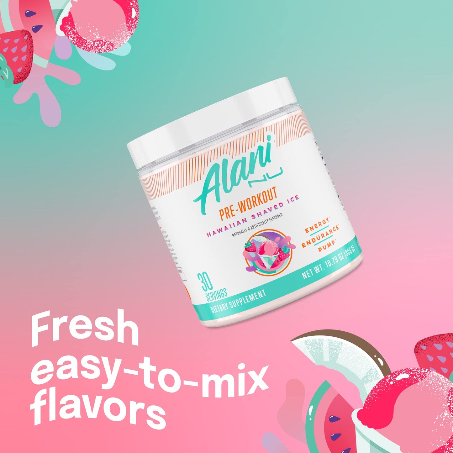 Alani Nu Pre Workout Powder Hawaiian Shaved ICE, Amino Energy Boost, Endurance Supplement, Sugar Free, 200mg Caffeine - PrimeBioHealth - canada supplements
