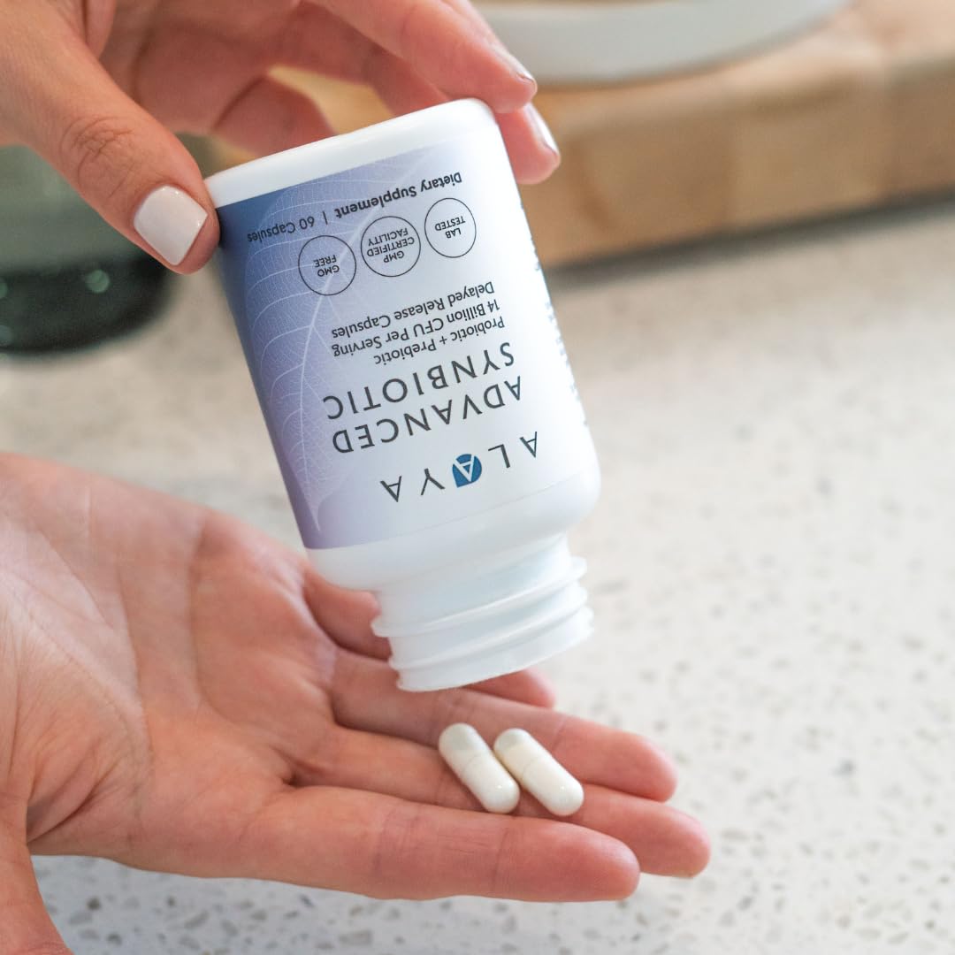 Alaya Naturals Advanced Synbiotic - Probiotic + Prebiotic - 14 Billion CFU Delayed Release Probiotic Supplement with Prebiotics from Sunfiber®, and L-glutamine for Gut Lining Integrity - 60 Capsules - PrimeBioHealth - canada supplements