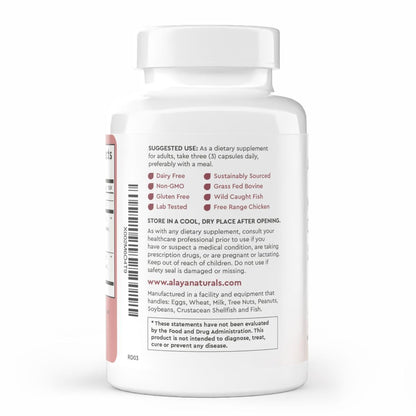 Alaya Naturals Hydrolyzed Multi Collagen Peptides Protein Capsules - Type I, II, III, V, X Grass-Fed Bovine, Chicken, Marine Collagen Supplement with MSM - PrimeBioHealth - canada supplements
