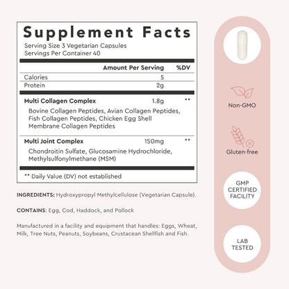 Alaya Naturals Hydrolyzed Multi Collagen Peptides Protein Capsules - Type I, II, III, V, X Grass-Fed Bovine, Chicken, Marine Collagen Supplement with MSM - PrimeBioHealth - canada supplements