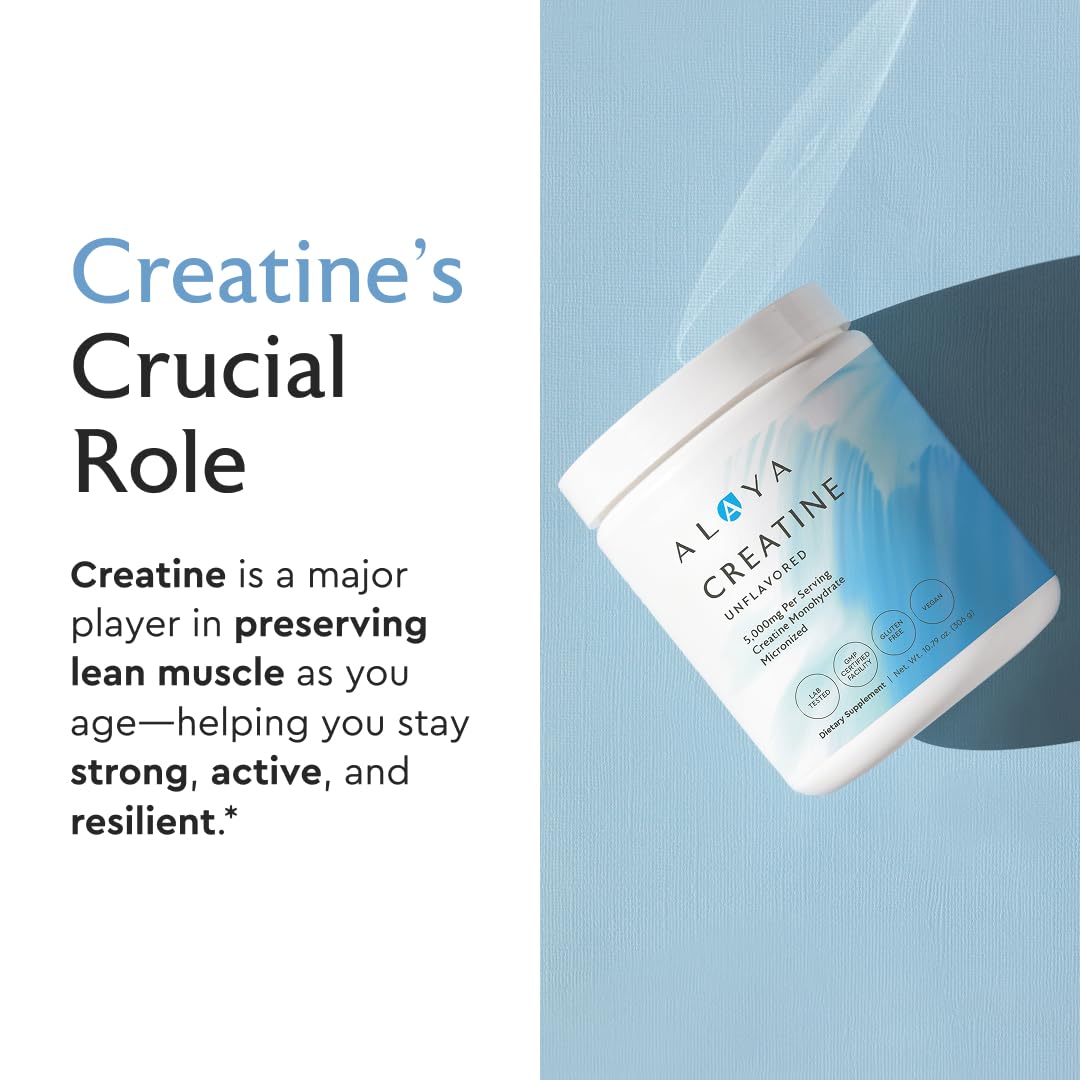 Alaya Naturals Micronized Creatine Monohydrate Powder – Pure Performance Fuel for Strength, Mental Focus, Vegan, Non-GMO, Easily Mixable & Flavorless - 5 g - PrimeBioHealth - canada supplements