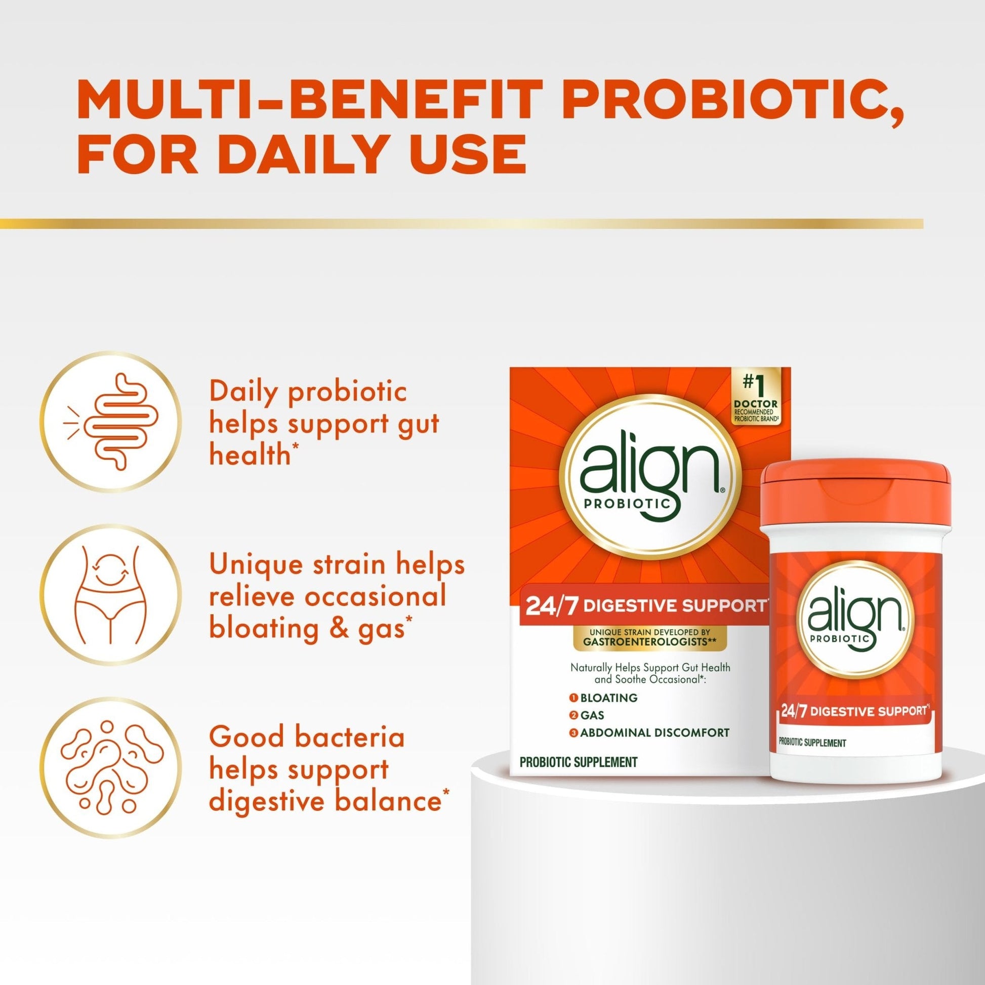 Align Probiotic, 24/7 Digestive Support, Probiotics for Women and Men, Probiotics for Digestive Health, Men and Womens Probiotic Capsules Help Relieve - PrimeBioHealth - canada supplements