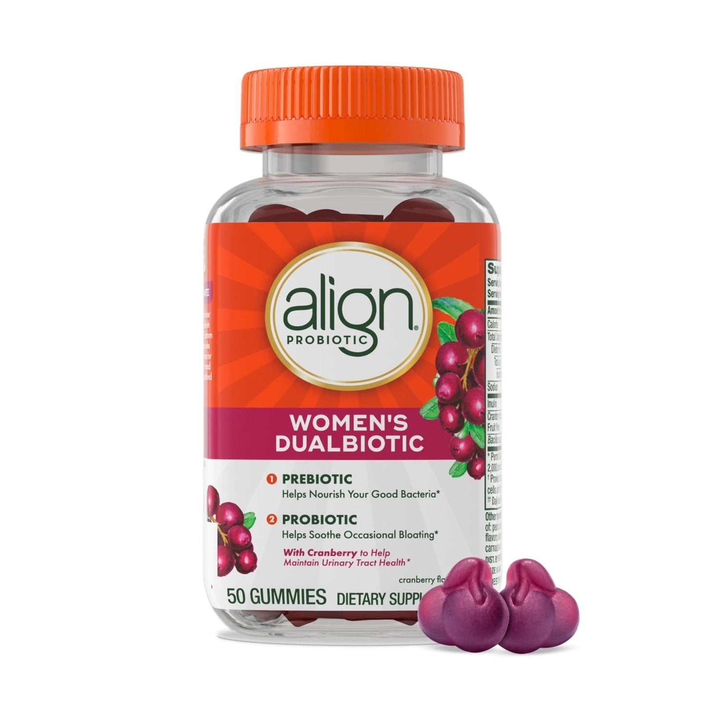 Align Probiotic, Women's Dualbiotic, Womens Probiotic Gummies, Prebiotics and Probiotics for Women, with Cranberry for Urinary Tract Health - PrimeBioHealth - canada supplements