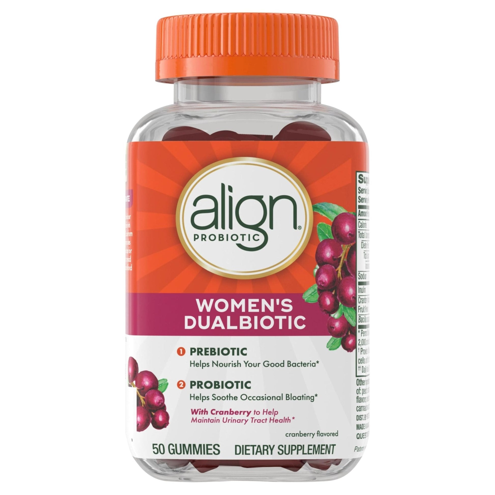 Align Probiotic, Women's Dualbiotic, Womens Probiotic Gummies, Prebiotics and Probiotics for Women, with Cranberry for Urinary Tract Health - PrimeBioHealth - canada supplements