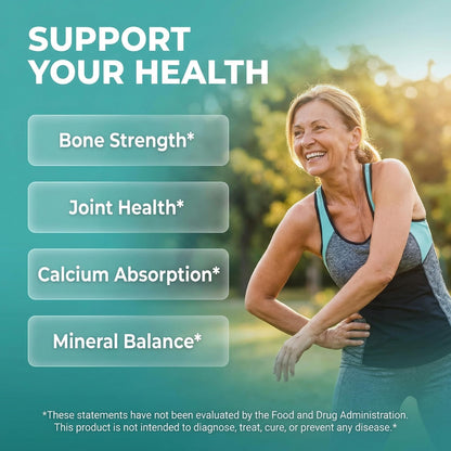 Allin1 Calcium Magnesium Zinc Supplement with Potassium, Copper, Strontium, Silica, Vitamin D3 K2, Boron, Vitamin B1 B12 Red Clover Herb Alfalfa Basil Pills for Men - PrimeBioHealth - canada supplements