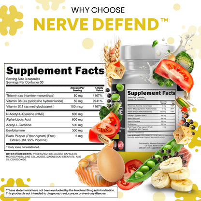 Alpha Lipoic Acid 600mg N-Acetyl Cysteine 600mg Acetyl L-Carnitine 500mg Benfotiamine 300mg - Nerve Support Supplement for Women and Men - PrimeBioHealth - canada supplements