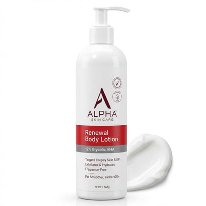 Alpha Skin Care Revitalizing Body Lotion, 12% Glycolic AHA, Simple & Effective Daily Moisturizer with Alpha Hydroxy Acid - PrimeBioHealth - canada supplements