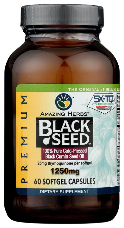 Amazing Herbs Premium Capsules - High Potency, Cold Pressed Nigella Sativa Aids in Digestive Health - PrimeBioHealth - canada supplements