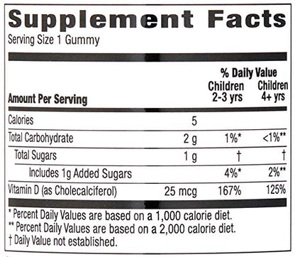 Amazon Brand - Mama Bear Organic Kids Vitamin D3 25 mcg (1000 IU) Gummies per serving, Bone and Immune Health, Strawberry, 80 Count - PrimeBioHealth - canada supplements