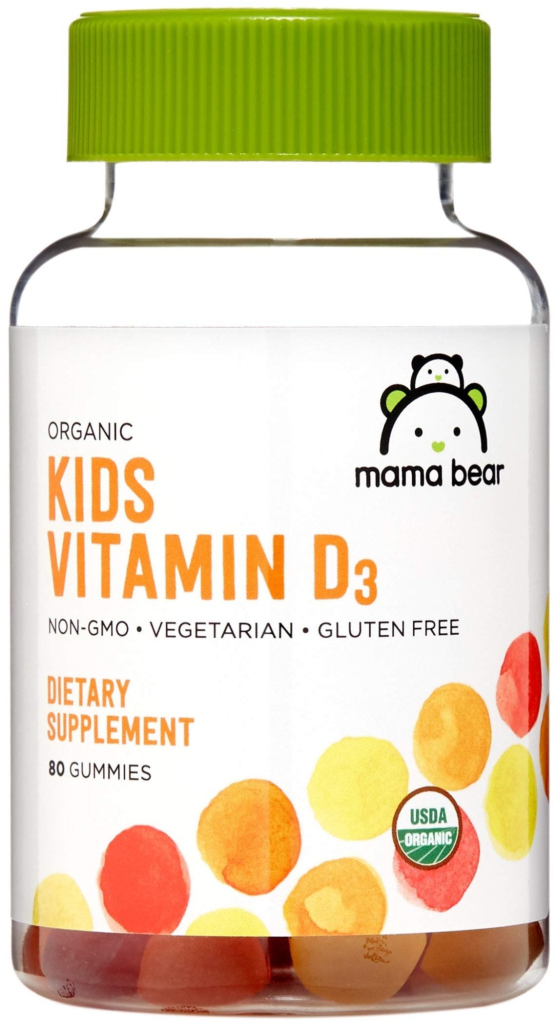 Amazon Brand - Mama Bear Organic Kids Vitamin D3 25 mcg (1000 IU) Gummies per serving, Bone and Immune Health, Strawberry, 80 Count - PrimeBioHealth - canada supplements