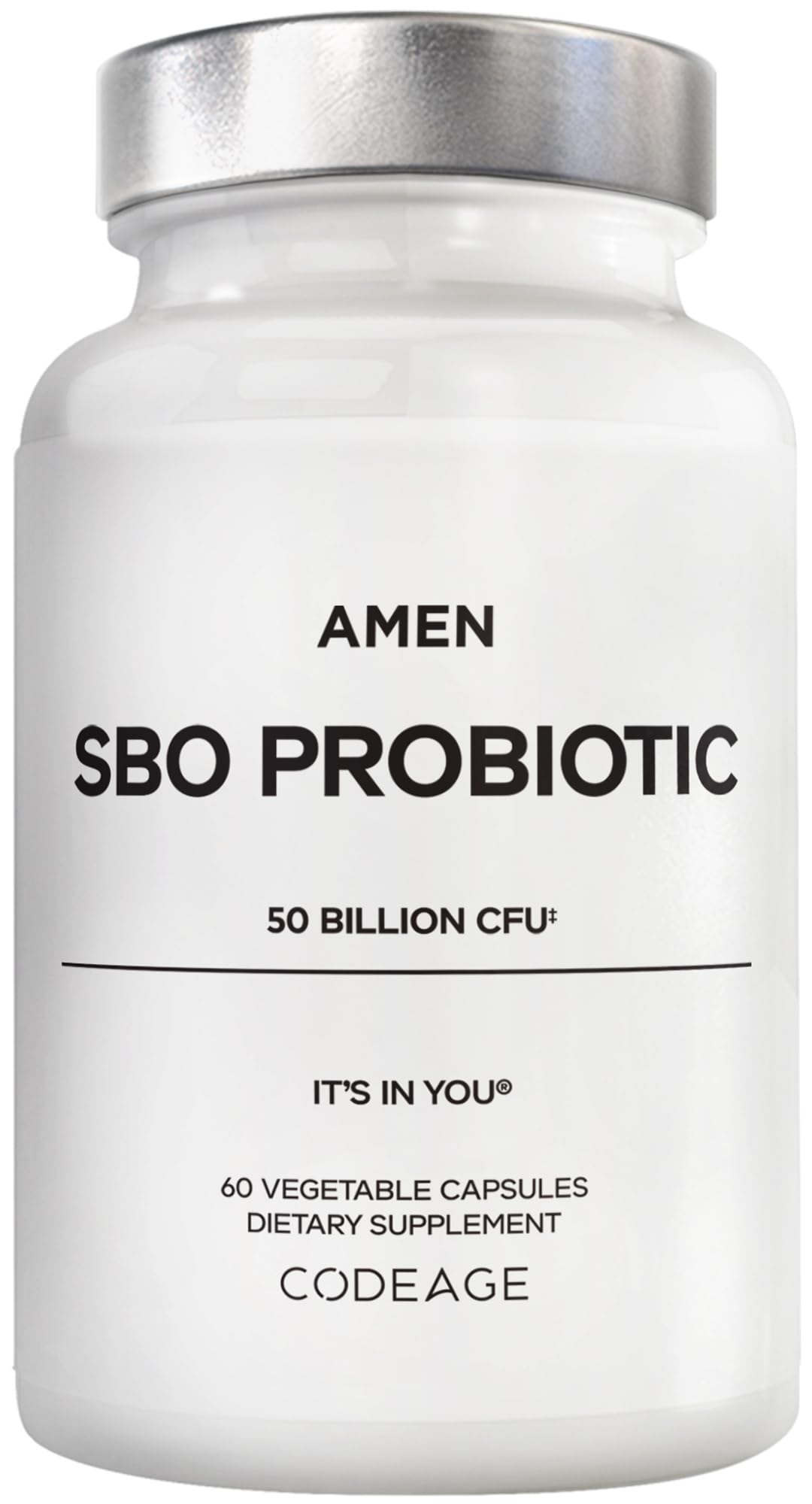 Amen Probiotics Supplement, SBO Probiotic and Organic Prebiotics, 50 Billion CFUs, Shelf Stable, No Refrigeration Required, Flora Daily Probiotic Formula for Women & Men - PrimeBioHealth - canada supplements