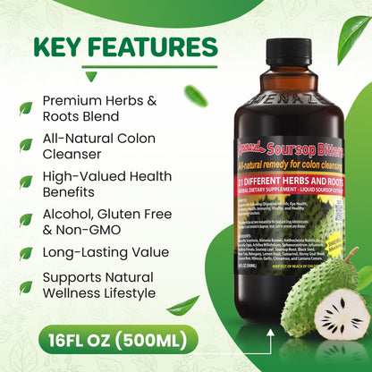 Amenazel Organic Soursop Bitters, 16 fl oz - PrimeBioHealth - canada supplements