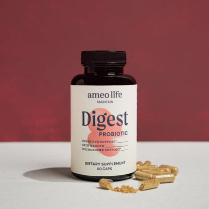 Ameo Life Probiotic for Digestive & Gut Health – Bacillus Subtilis & Bacillus Coagulans with Aloe Vera, Turmeric, Psyllium, Slippery Elm - PrimeBioHealth - canada supplements