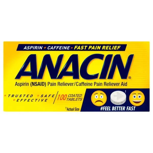 Anacin Fast Pain Relief Pain Reducer Aspirin Tablets, 200 Tabs (Value Pack of 2) - PrimeBioHealth - canada supplements