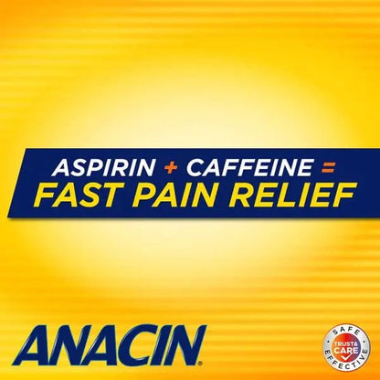 Anacin Fast Pain Relief Pain Reducer Aspirin Tablets, 200 Tabs (Value Pack of 2) - PrimeBioHealth - canada supplements