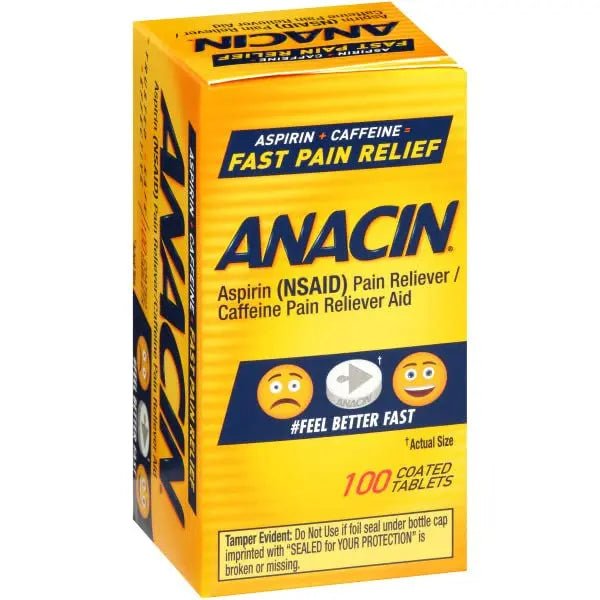 Anacin Fast Pain Relief Pain Reducer Aspirin Tablets, 200 Tabs (Value Pack of 2) - PrimeBioHealth - canada supplements