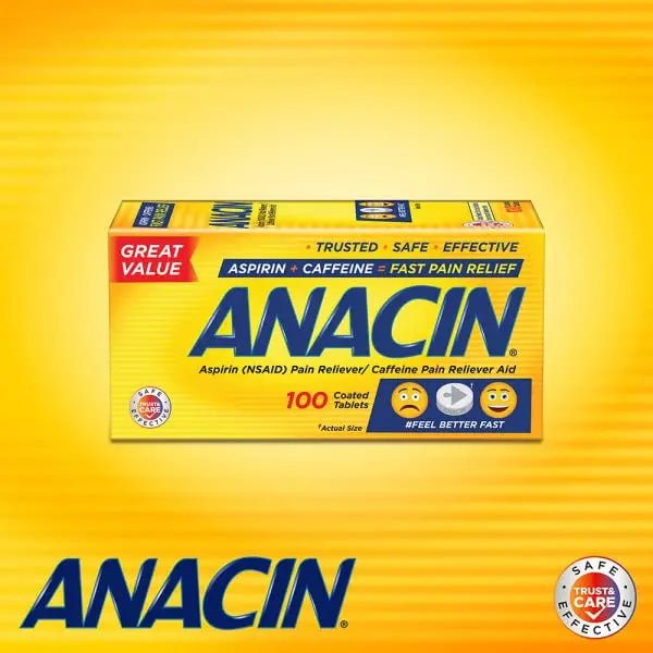 Anacin Fast Pain Relief Pain Reducer Aspirin Tablets, 200 Tabs (Value Pack of 2) - PrimeBioHealth - canada supplements