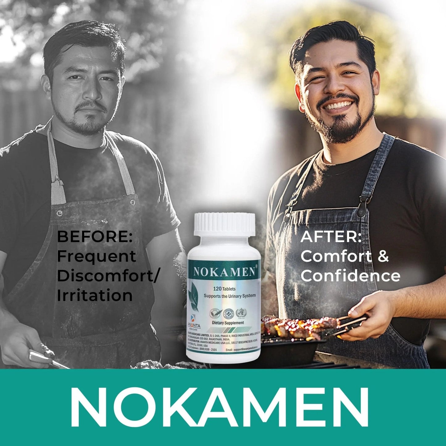 Ananta Medicare USA NOKAMEN – Kidney & Urinary Tract Support Herbal Formula, 120 Tabs - PrimeBioHealth - canada supplements
