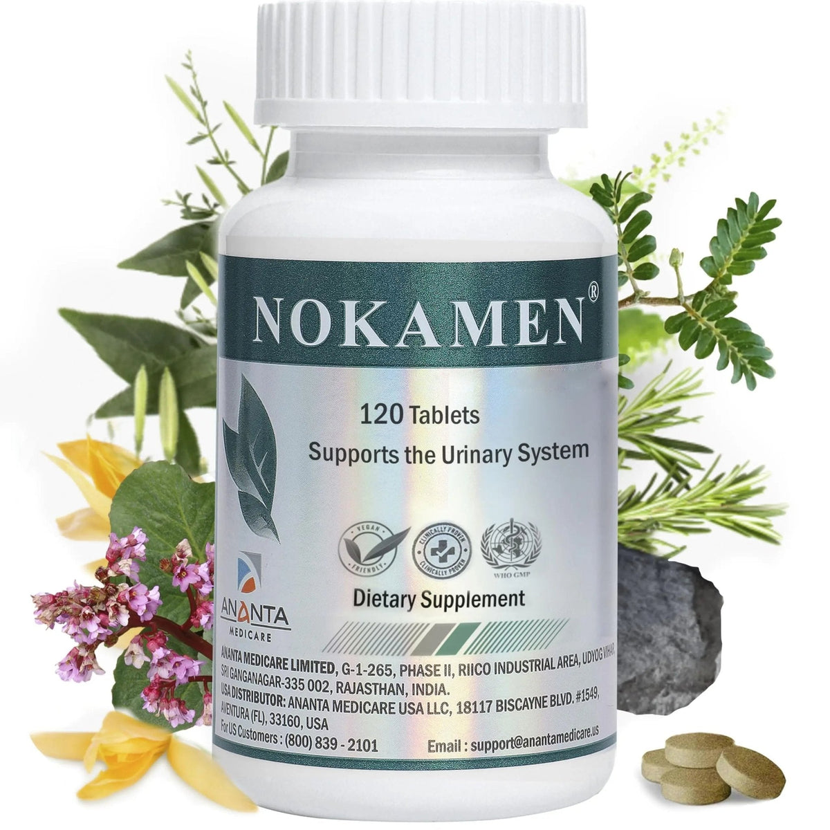 Ananta Medicare USA NOKAMEN – Kidney & Urinary Tract Support Herbal Formula, 120 Tabs - PrimeBioHealth - canada supplements