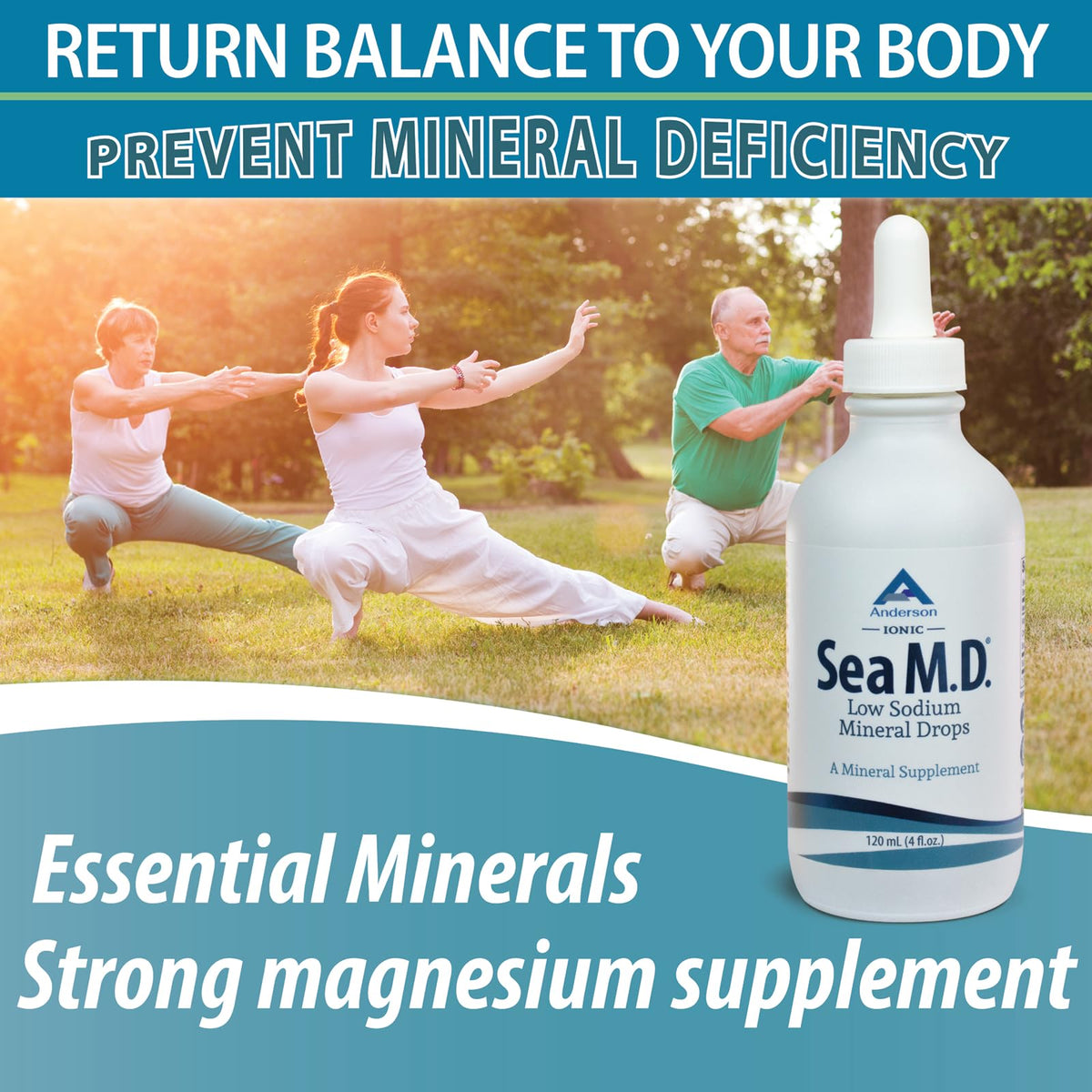 Anderson Sea M.D. Concentrated Trace Mineral Drops, 79 Trace Minerals with Magnesium, Sodium and Chloride Electrolytes - Supports Hydration, Energy - PrimeBioHealth - canada supplements
