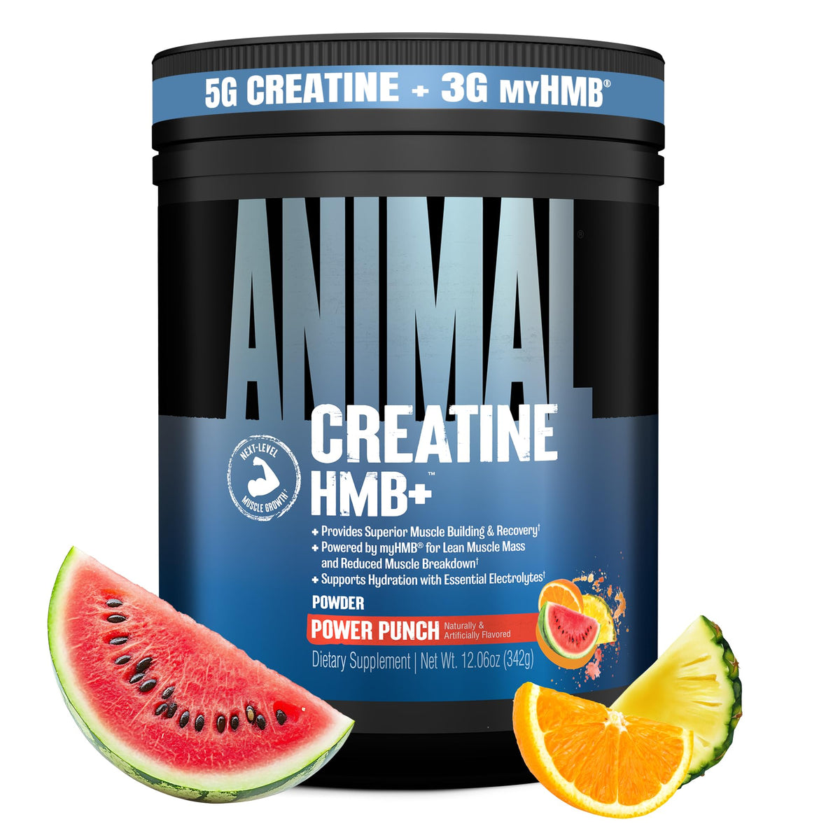 Animal Creatine HMB Powder – 3g myHMB + 5g Creatine with Electrolytes for Recovery & Daily Energy – Power Punch Flavor, 30 Servings - PrimeBioHealth - canada supplements