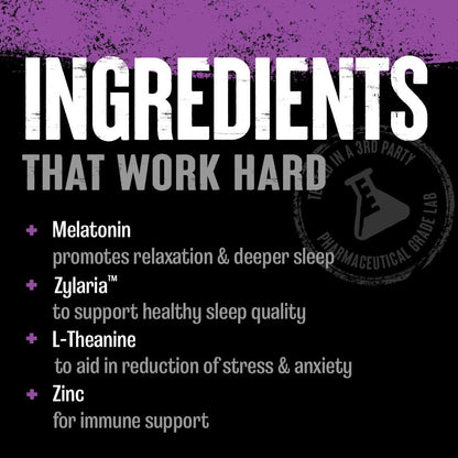 Animal PM - Sleep Aid for Adults Non-Habit Forming Relaxation Enhancer and Mood Support with Melatonin, L-Theanine, Zylaria, Zinc, Magnesium, Vitamin B6, GABA - PrimeBioHealth - canada supplements