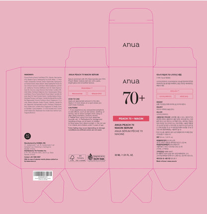 Anua Peach 70 Niacinamide Serum, Daily Glow Serum For Face, Skin Tone & Dullness Care with Vitamin B12, Lightweight - PrimeBioHealth - canada supplements