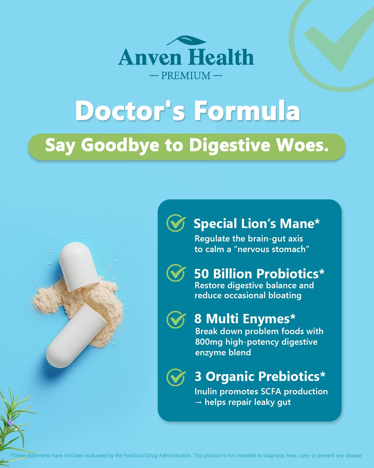 Anven Health 800mg Digestive Enzymes for Men and Women with Probiotics & Prebiotics, 8 Key Enzymes, Protease, Amylase & Lipase | 270 Capsules - A 90-Day Supply - PrimeBioHealth - canada supplements