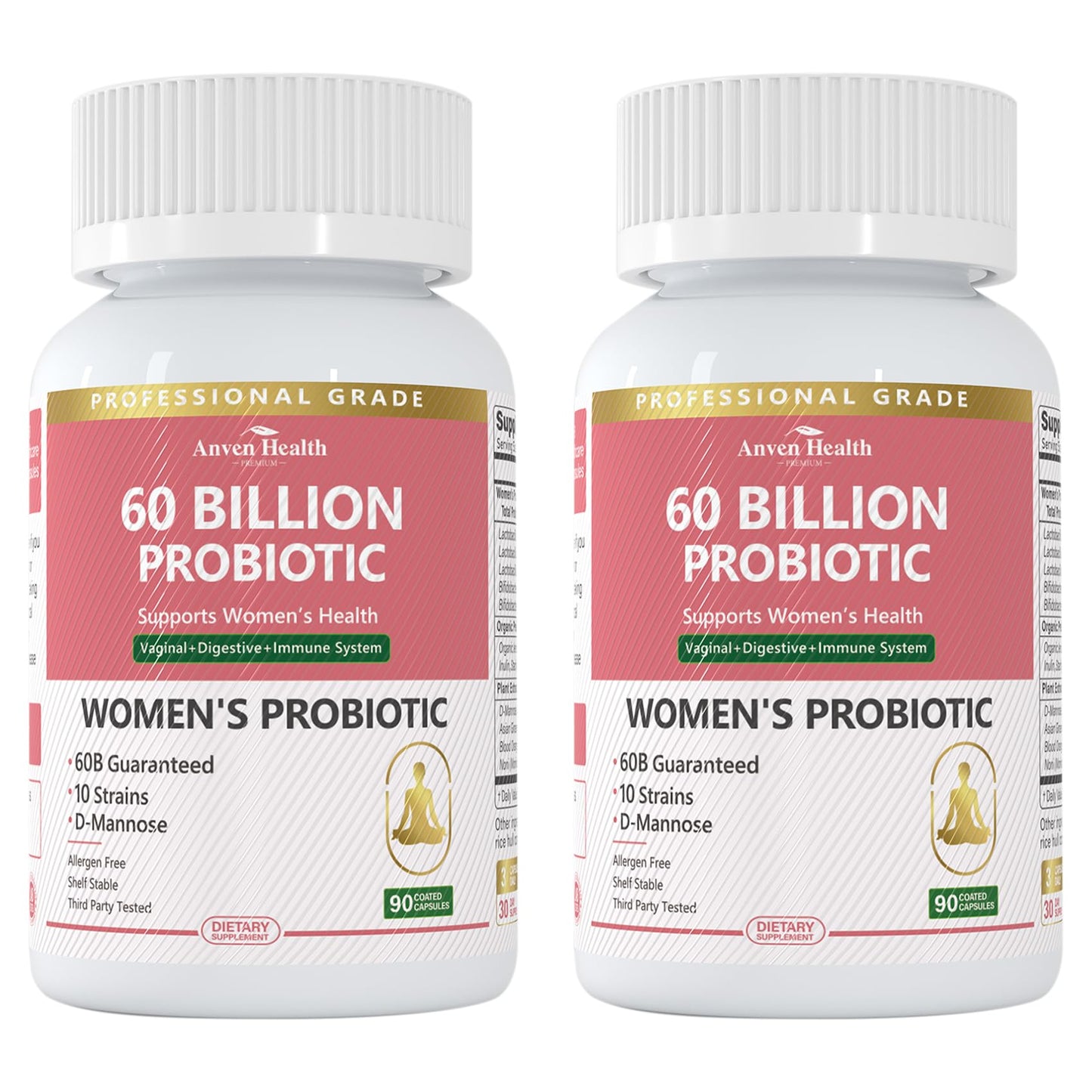 Anven Health Probiotics and Prebiotics for Women pH Balance & Digestion - 60 Billion Vaginal Probiotic with Cranberry & D-Mannose for Gut, Urinary, Immune Health, - PrimeBioHealth - canada supplements