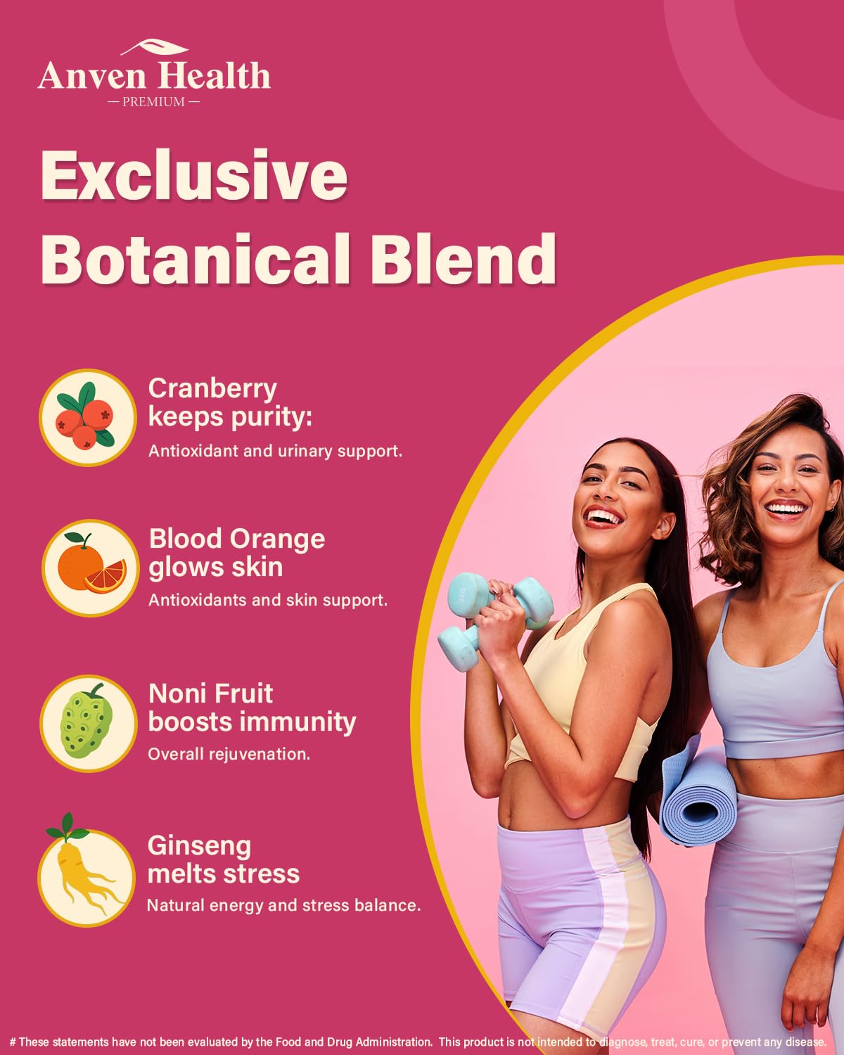 Anven Health Probiotics and Prebiotics for Women pH Balance & Digestion - 60 Billion Vaginal Probiotic with Cranberry & D-Mannose for Gut, Urinary, Immune Health, - PrimeBioHealth - canada supplements