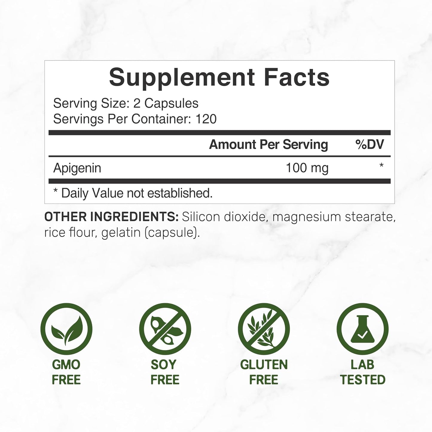 Apigenin, 100mg Per Serving, 240 Capsules – Raw Plant Extract from Chamomile Flower – Active Bioflavonoids & Antioxidants – Sleep & Relaxation Supplement – Non-GMO - PrimeBioHealth - canada supplements