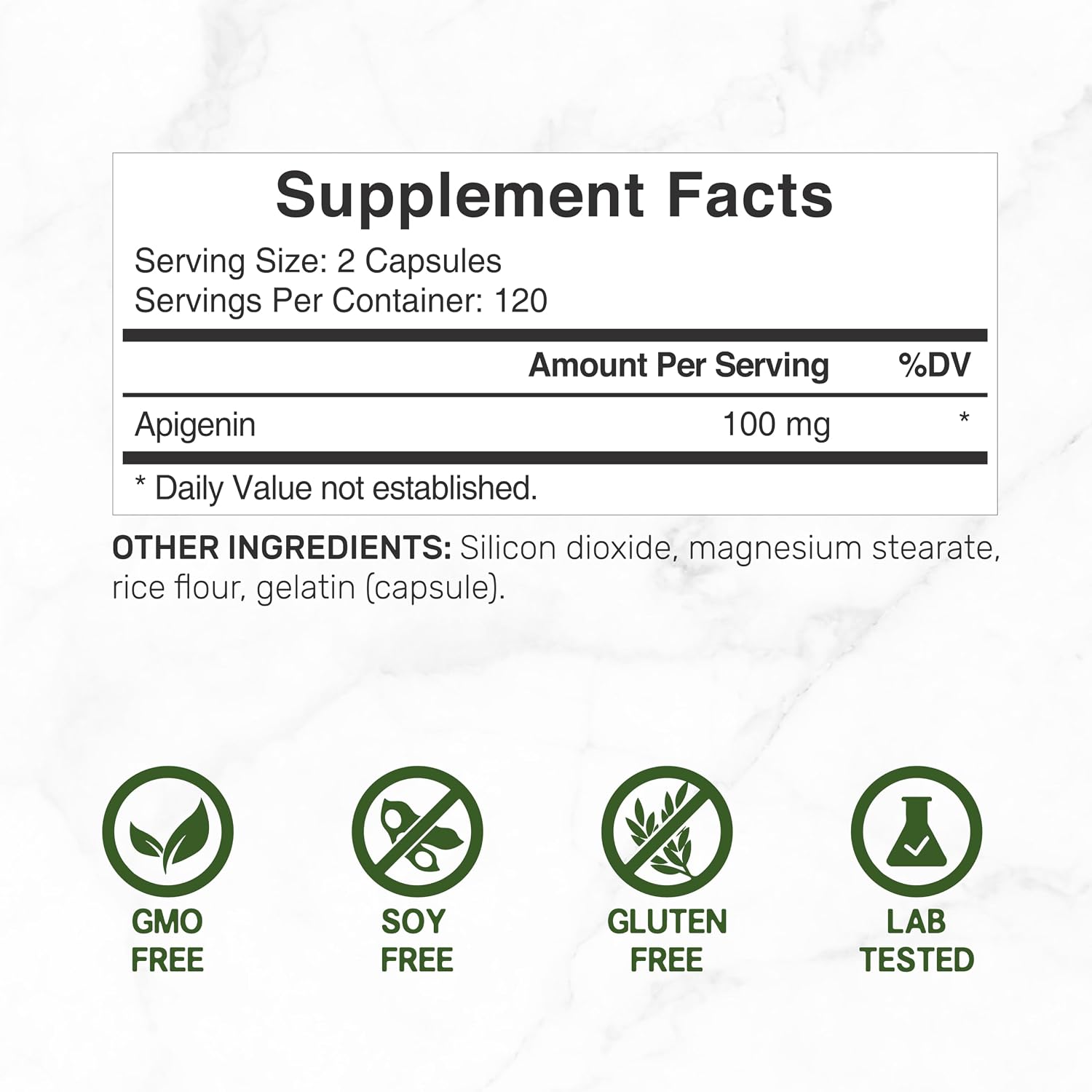 Apigenin, 100mg Per Serving, 240 Capsules – Raw Plant Extract from Chamomile Flower – Active Bioflavonoids & Antioxidants – Sleep & Relaxation Supplement – Non-GMO - PrimeBioHealth - canada supplements